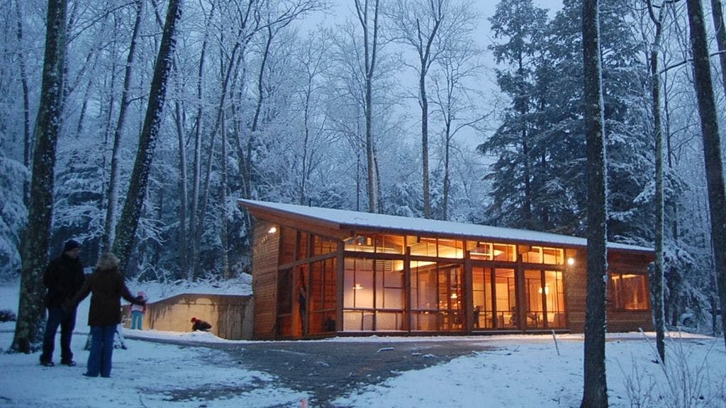 Berkshire Cabin in the snow