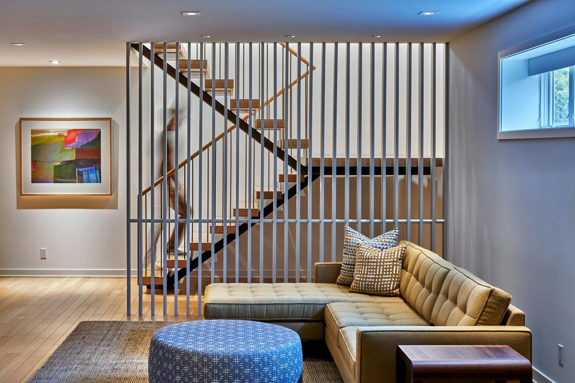 Watermark open staircase and slat wall