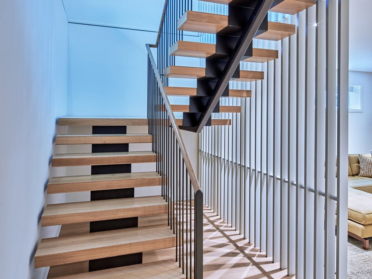 Watermark open staircase and slat wall